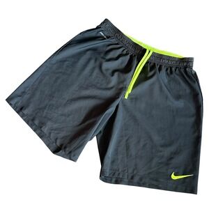 Nike Shorts Men's XL Gray Neon Yellow Dri-FIT Training Athletic Gym Running‎